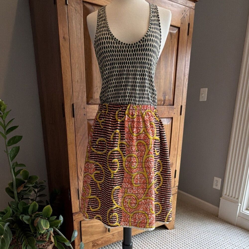 Anthropologie Porridge Women’s Geometric Multicolor Knit Tank Dress M